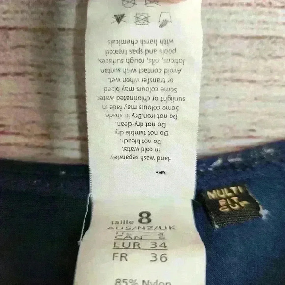 Niptuck swim tankini top navy and silver size 4 - Picture 5 of 7